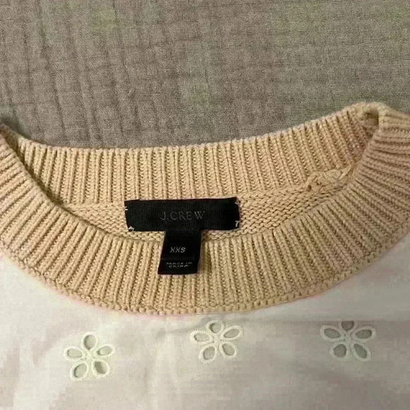 J.Crew Embroidered Front Shirt Sleeve Sweater Top - Picture 12 of 13